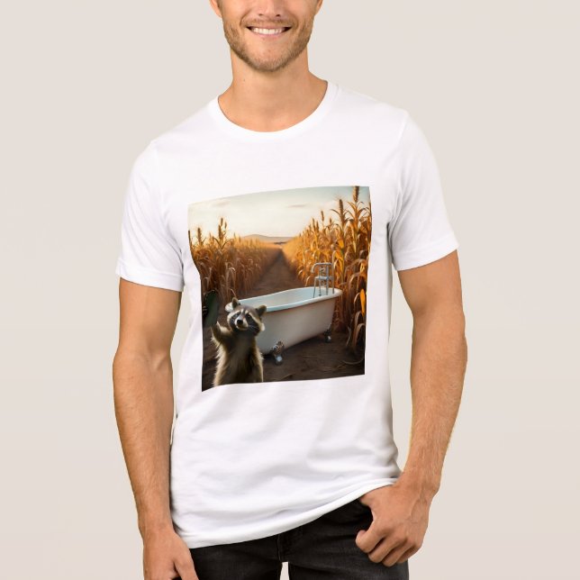 Raccoon Selfie 1 T Shirt (Framsida)
