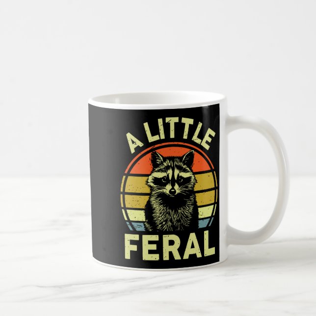 Raccoon-shirt A Little Feral Funny Raccoon Premium Kaffemugg (Höger)
