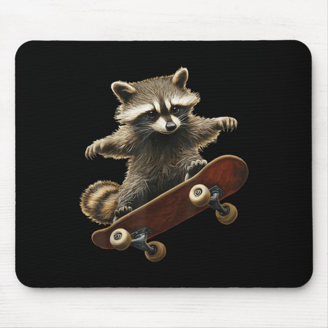 Raccoon Skateboarding Funny Graphic Musmatta (Framsidan)