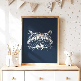 Raccoon | Skriv ut Forest Animal Raccoon Wall Poster