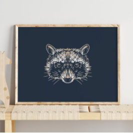 Raccoon | Skriv ut Forest Animal Raccoon Wall Poster