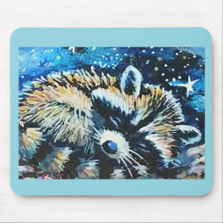 Raccoon sleeping night sky musmatta