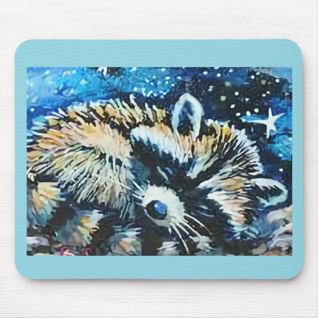 Raccoon sleeping night sky musmatta (Framsidan)