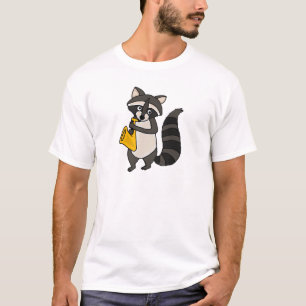 Raccoon som BF leker saxofontecknaden T-shirt