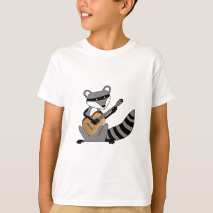 Raccoon som leker gitarren t shirt