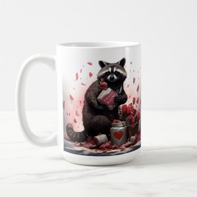 Raccoon sopor poetry Valentines day Kaffemugg (Vänster)