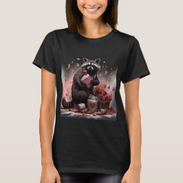 Raccoon sopor poetry Valentines day T Shirt