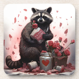 Raccoon sopor poetry Valentines day Underlägg