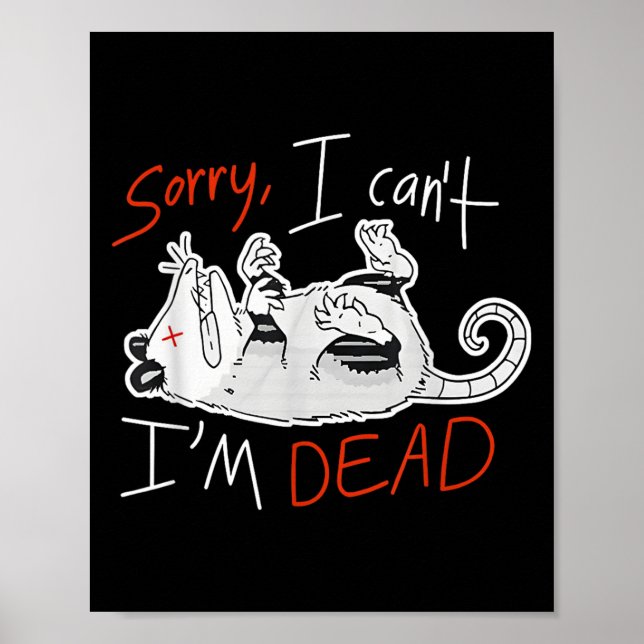 Raccoon Sorry I Can't I'm Dead Rat  Poster (Framsidan)
