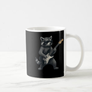 Raccoon Spela Guitar Rock and roll Gift Manar Wome Kaffemugg