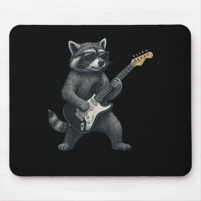 Raccoon Spela Guitar Rock and roll Gift Manar Wome Musmatta (Framsidan)