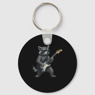 Raccoon Spela Guitar Rock and roll Gift Manar Wome Nyckelring