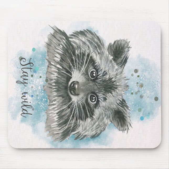 Raccoon Stanna Vild | Gift För barn Musmatta (Framsidan)