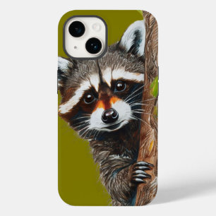 Raccoon Staring från Träd iPhone 14 Fodral