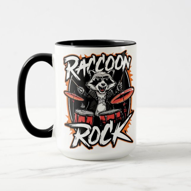 Raccoon Sten T-shirt - Lårskjortan - Lårskorgsdesi Mugg (Vänster)