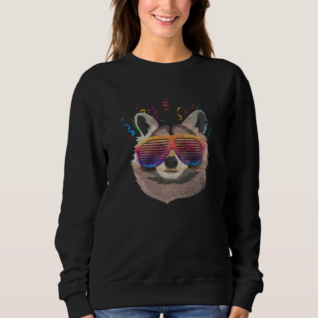 Raccoon Sunglasses Trash Panda Party Animal Funny  T Shirt (Framsida)