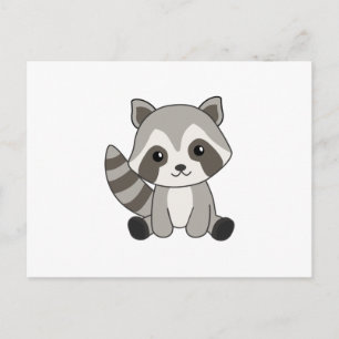 Raccoon Sweet Animals För barn Funny Raccoons Vykort