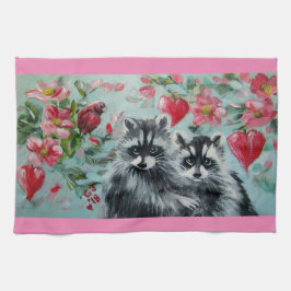 Raccoon Sweethearts Kitchen Towels Kökshandduk
