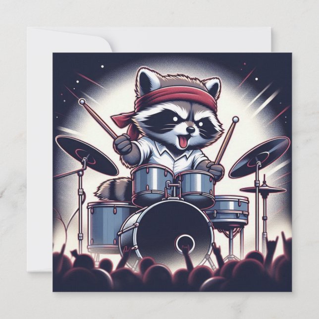 Raccoon Sylt: Behandla Drums med Ostoppbar Tack Kort (Baksida)