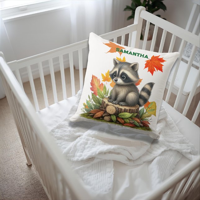  Raccoon Throw Pillow Autumn Raccoon Pillow Cover Kudde (Skapare uppladdad)