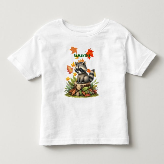 Raccoon Toddler T-Shirt Cute Animal  for Kids (Framsida)
