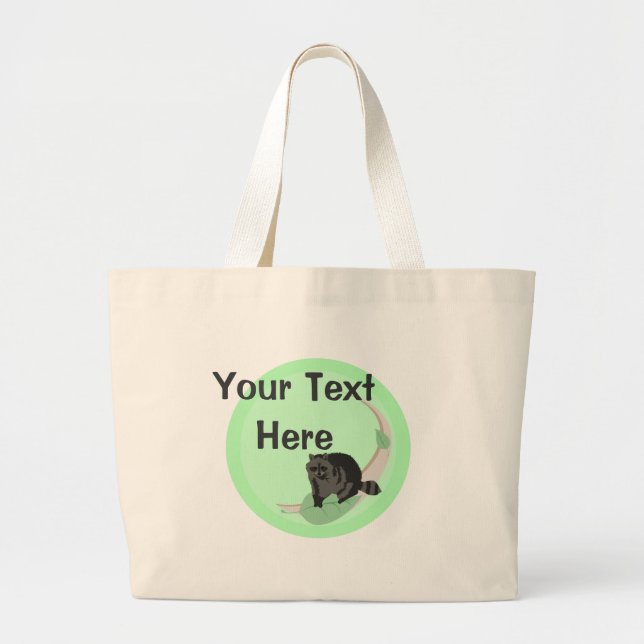 Raccoon Tote Bag Jumbo Tygkasse (Framsidan)