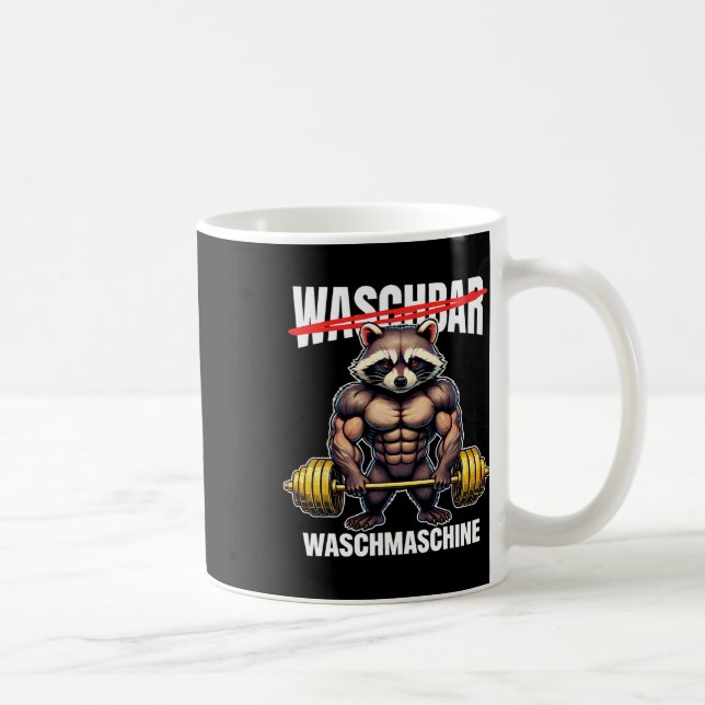 Raccoon Tvättar Maskin Bodybuilding Fitness Gym Kaffemugg (Höger)