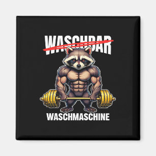 Raccoon Tvättar Maskin Bodybuilding Fitness Gym Magnet