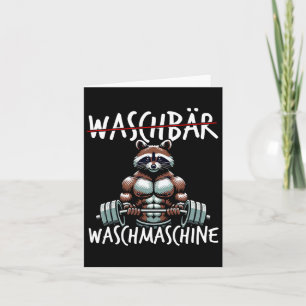 Raccoon Tvättar Maskin Raccoon Fitness Bodybuildin Kort