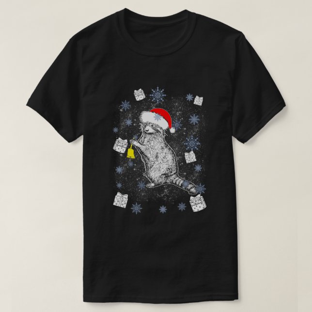 Raccoon Ugly jul Sweater Winter Gift T Shirt (Design framsida)