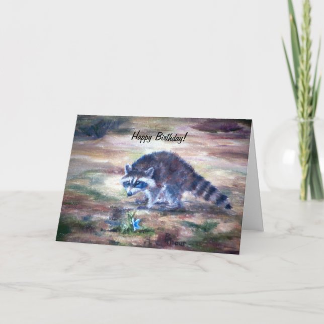 Raccoon vad är den Birtday Kort (Framsida)