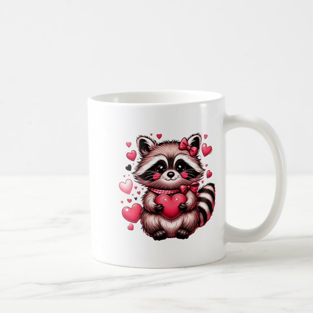 Raccoon Valentine Hearts  Kaffemugg (Höger)