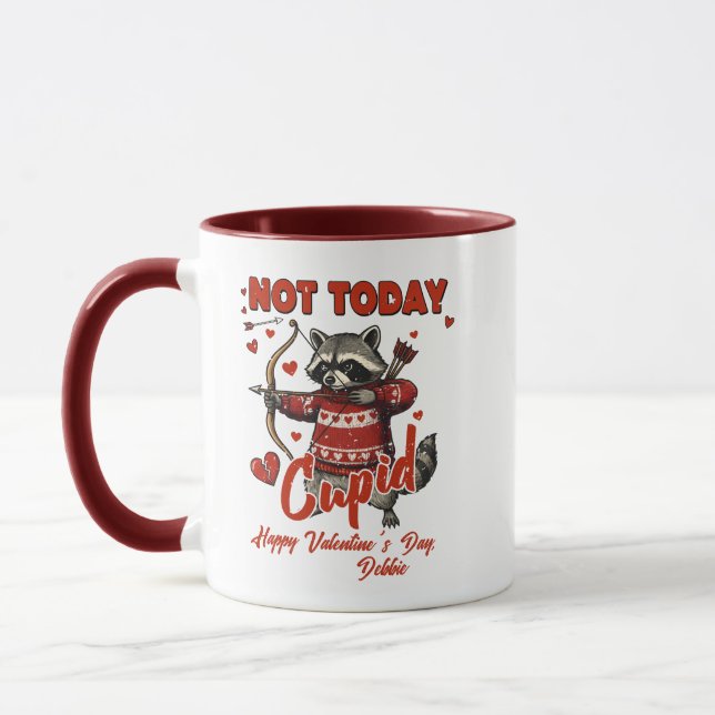 Raccoon Valentine Mug – Not Today Cupid Mugg (Vänster)