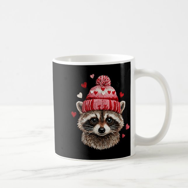 Raccoon Valentines Day Funny Feral Raccoon Love He Kaffemugg (Höger)