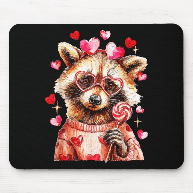Raccoon Valentines Day Funny Feral Raccoon Love He Musmatta (Framsidan)