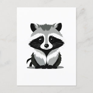 Raccoon Vector Graphic Art Porträtt Animal Spirit Vykort