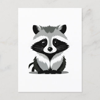 Raccoon Vector Graphic Art Porträtt Animal Spirit Vykort