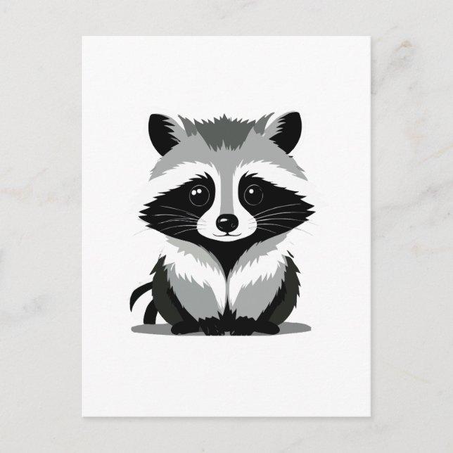 Raccoon Vector Graphic Art Porträtt Animal Spirit Vykort (Framsida)