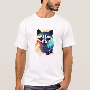 Raccoon Vild Nature Animal Färg Paint T Shirt
