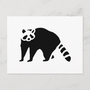 Raccoon Vintage Wood Engrining Vykort