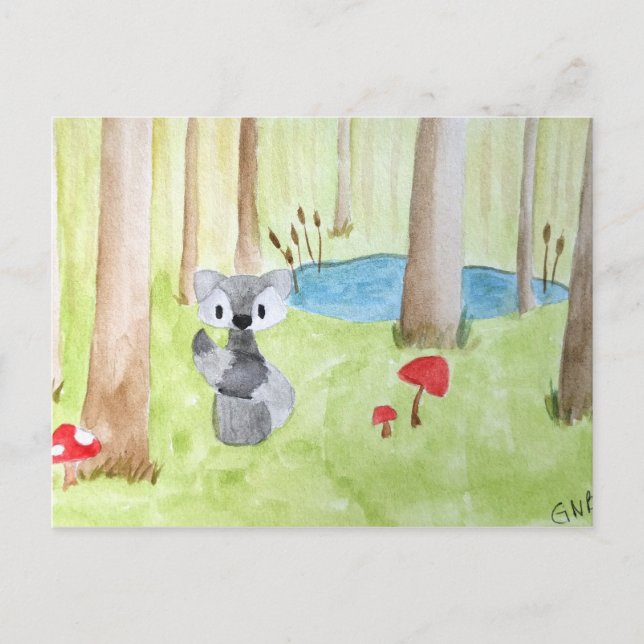 Raccoon Vykort (Framsida)