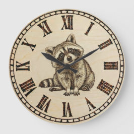 Raccoon Wall Clock Stor Klocka