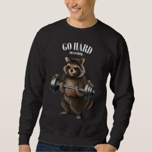 Raccoon Weightlift i Fitness Gym Lång Ärmad Tröja