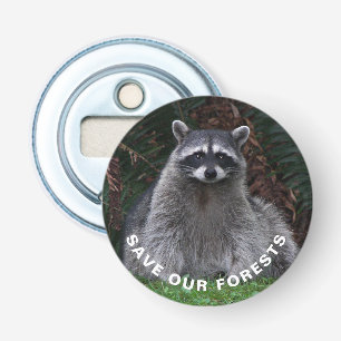 Raccoon Wildlife Foto Forest Conservation Flasköppnare