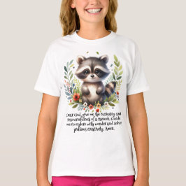 Raccoon Woodland Kids Christian Prayer | T Shirt