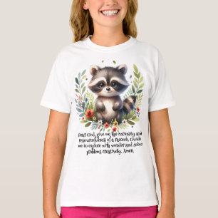Raccoon Woodland Kids Christian Prayer   T Shirt
