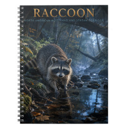 Raccoon Woodland Stream ANIMALS Anteckningsbok