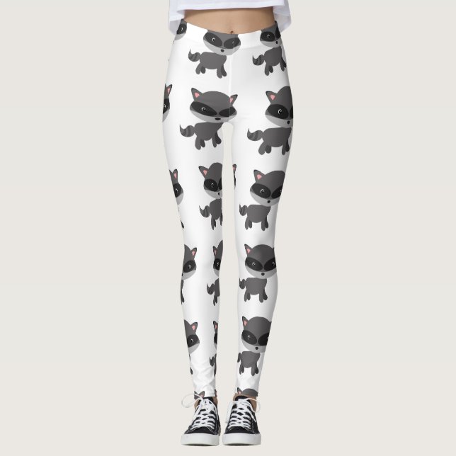 Raccoondamasker Leggings (Framsida)