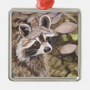 Raccoonen kvadrerar prydnaden julgransprydnad metall