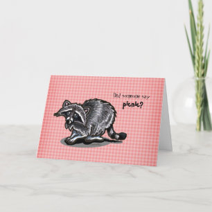 Raccoonpicknickfödelsedag Kort